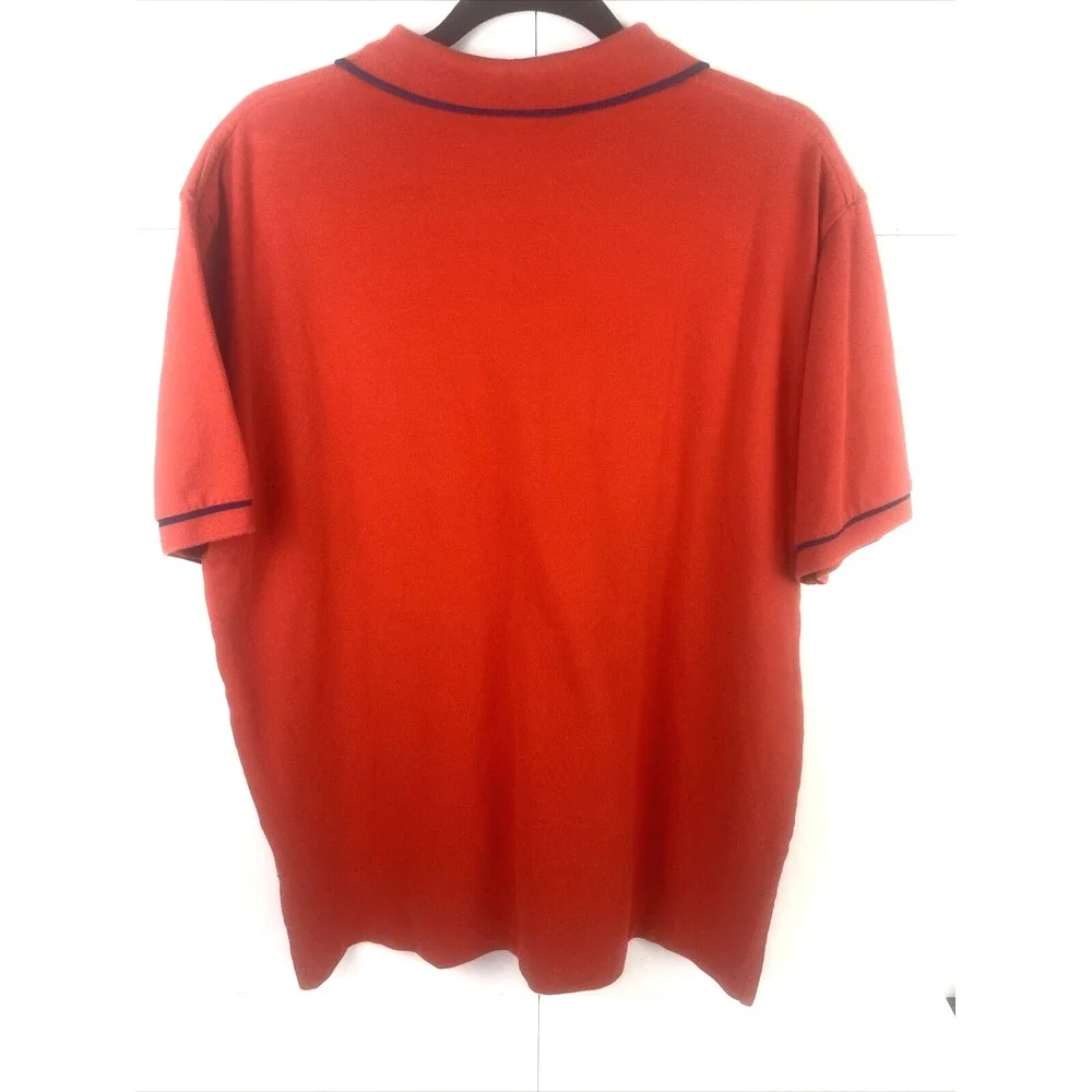 POLO Ralph Lauren Men's XL Red Short Sleeve Polo Blue Pony Striped Sleeve/Collar